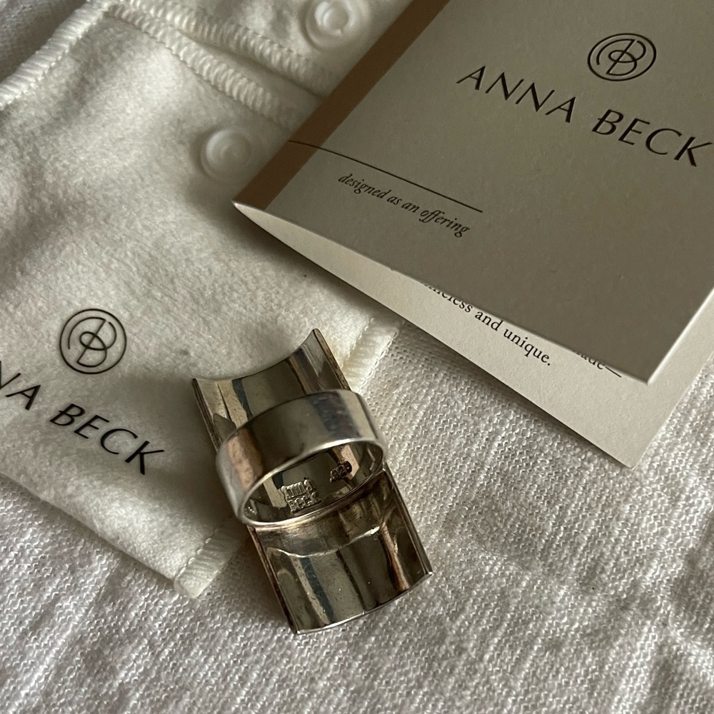 Anna Beck Gold and Sterling Silver Rectangular Shield Ring - Picture 3 of 3